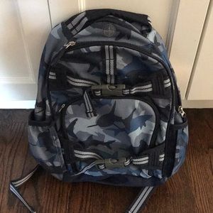 Pottery Barn Kids Blue Camo Shark Backpack